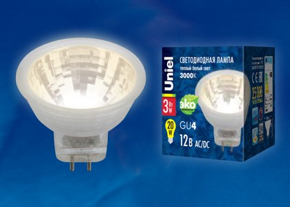 Лампа LED MR11 12V 3W 4000K GU5.3 UNIEL 