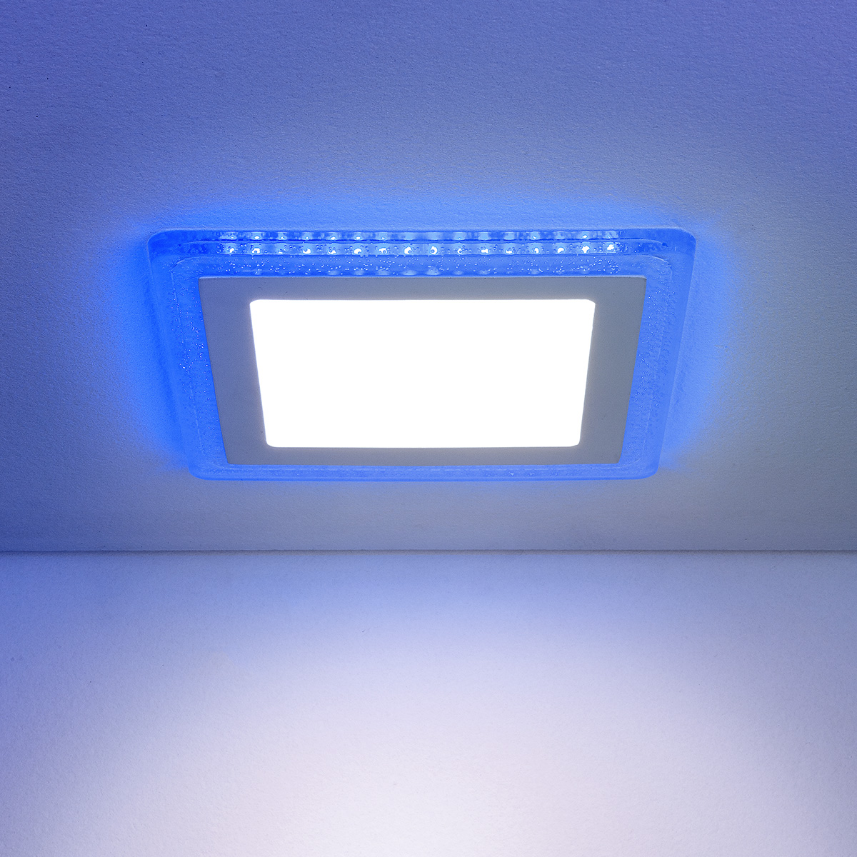 Светильник встраиваемый LED 10W 4200K DLS024  квадрат с синей подсветкой Elektrostandard