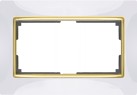 Werkel Snabb Белый / золото WL03-Frame-01-DBL-white-GD Рамка для двойной розетки