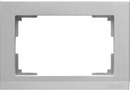 Werkel Stark Серебряный WL04-Frame-01-DBL Рамка для двойной розетки