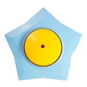 Выключатель 1-кл с индикатором (зажимы без винтов) 10A, желто/голубой Happy Звезда Metalka Majur