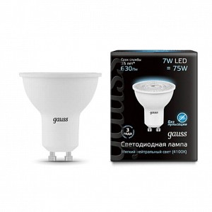 Лампа LED 7W 4100К GU10 Gauss 