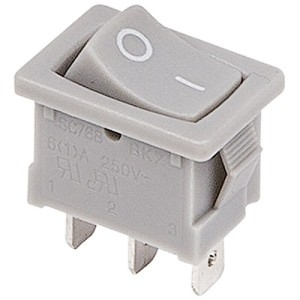 Выключатель-кнопка для электроприборов 2 положения серый RWB-202 REXANT