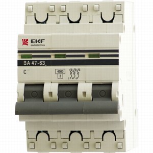 Выключатель автоматический 3Р 10А 4,5кА ВА47-63 х-ка С EKF PROxima