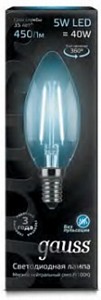 Лампа Свеча 5W 4100K E14 филамент LED Gauss