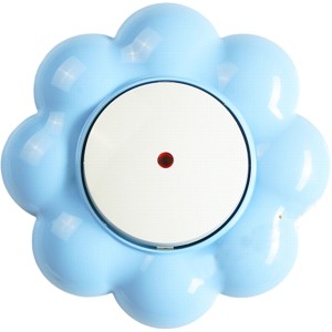 Выключатель 1-кл с индикатором (зажимы без винтов) 10A, бело/голубой Happy Цветок Metalka Majur