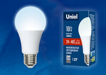 Лампа LED 10W 4000K E27 24-48V Uniel 