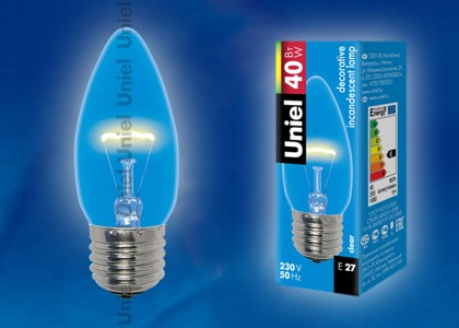 Лампа накаливания 'свеча' прозрачная 40Вт Е27 Uniel