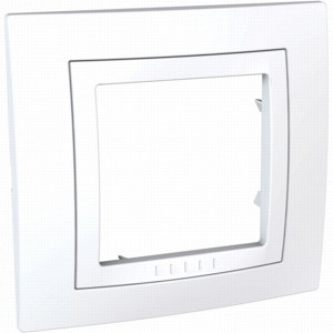 Рамка 1-постовая с декоративным элементом Белый UNICA Schneider Electric MGU2.002.18