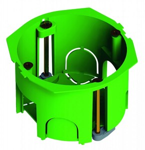 Коробка установочная для Г/ К D68x45мм пластиковые лапки зеленый КУ1201 HEGEL