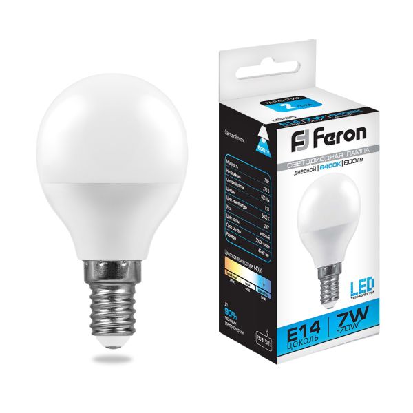   7W 6400K E14 LB-95 LED Feron