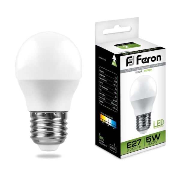   5W 4000K E27 G45 LB-38 LED Feron
