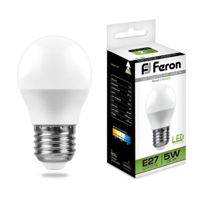   5W 4000K E27 G45 LB-38 LED Feron