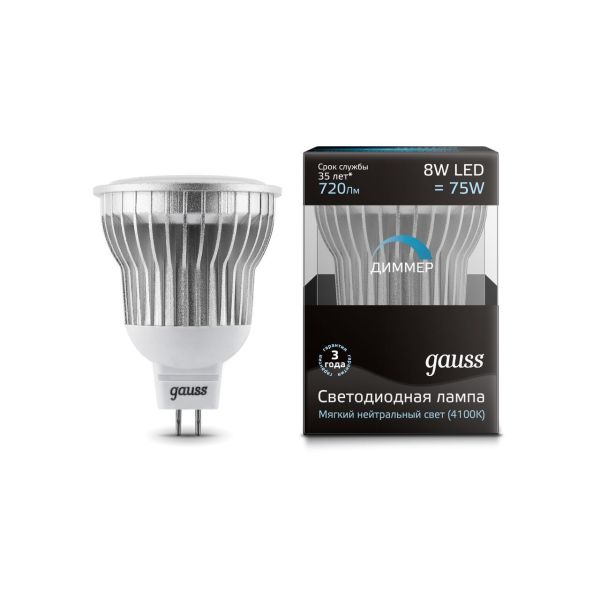  LED  MR16  8W 4100K GU5.3 Gauss 
