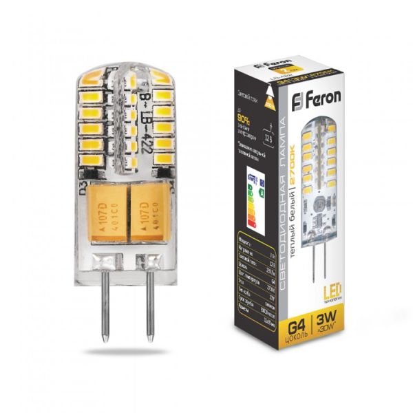  LED 12V 3W 2700K 9LED LB-422 G4 Feron 
