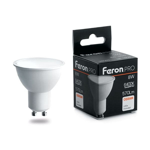  LED 8W 6400K GU10 LB-1608 OSRAM LED Feron.PRO
