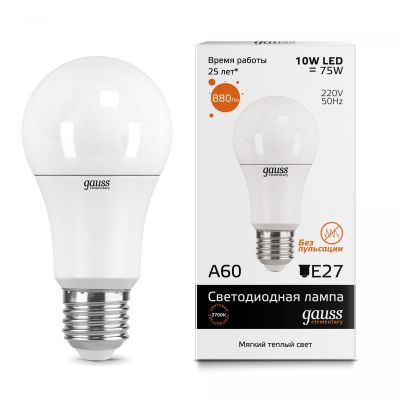   10W 3000K E27 A60 LED Gauss Elementary