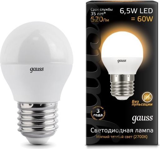   6.5W 2700K E27 LED Gauss
