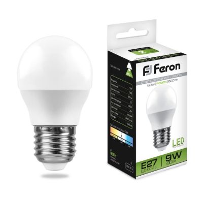   9W 4000K E27 G45 LB-550 LED Feron
