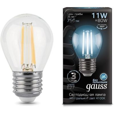   G45 11W 4100K E27  LED Gauss