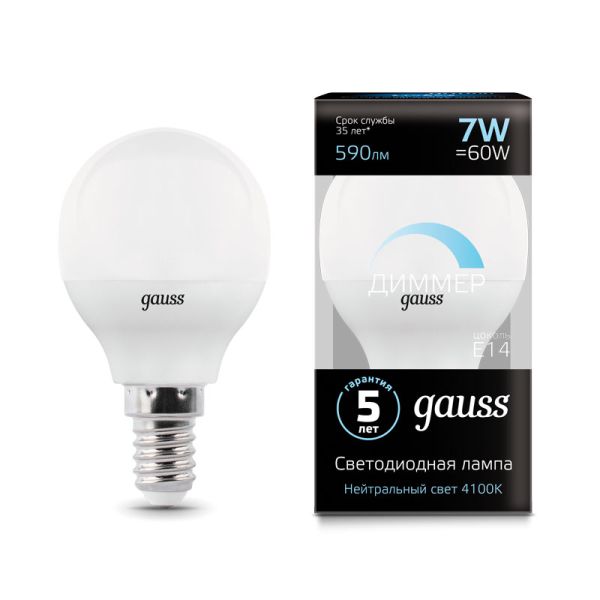   7W 4100K E14 LED  Gauss 