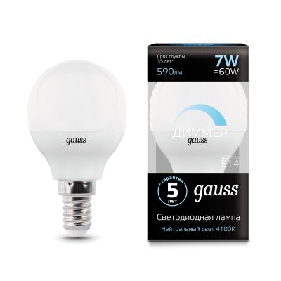   7W 4100K E14 LED  Gauss 