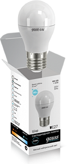   6W 4100K E27 G45 LED Gauss Elementary 