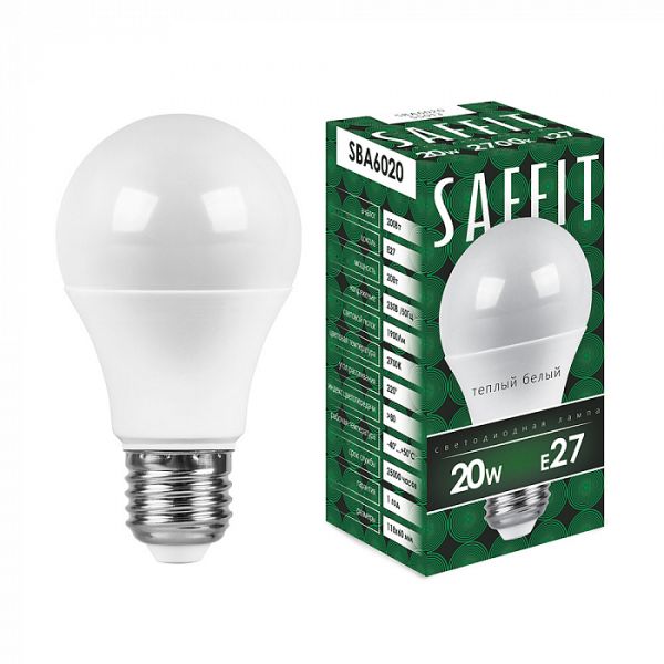  20W 6400K E27 A60 SBA6020 LED SAFFIT