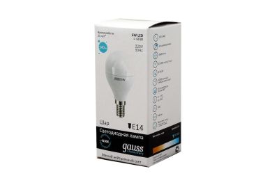   6W 4100K E14 G45 LED Gauss Elementary 