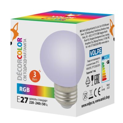   3W 4000K E27 G60 RGB   