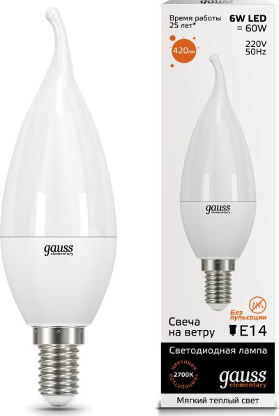     6W 2700K E14 LED Gauss Elementary