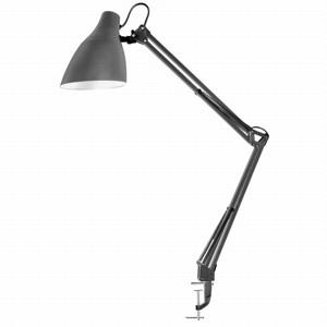 Настольная лампа KD-335 C09 светло-серый на струбцине Camelion