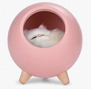 Ночник-колонка светодиодный Кошка Blutooth-динамик розовый Redigle